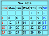 Variable Month Calender